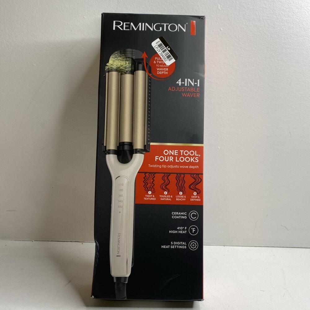 Remington Pro Pure Precision Adjustable Waver 4-in-1 Hair Styling Tool Deep Wave